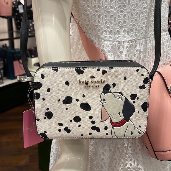 KATE SPADE  X DISNEY 101 DALMATIANS MINI CAMERA / CROSSBODY K8239 BAG NWT $269 - Picture 1 of 16